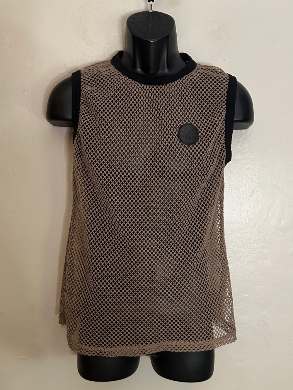 URS Fishnet Sleeveless T Shirt SM Gently worn Poly cotton blend no fabric tag